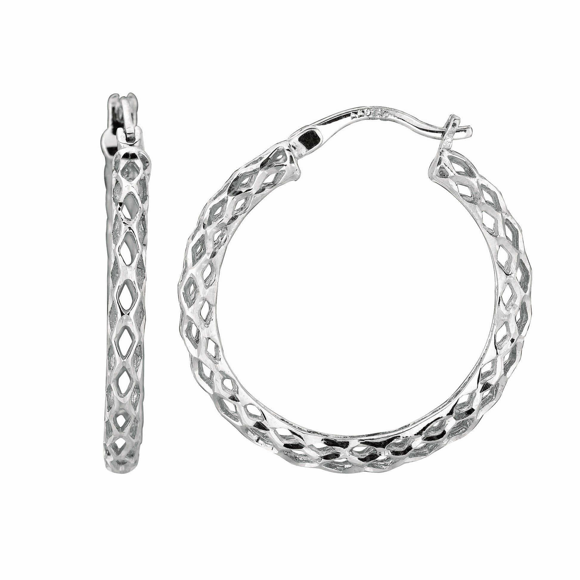 Royal Chain Silver 20MM Birdcage Earring AGE551