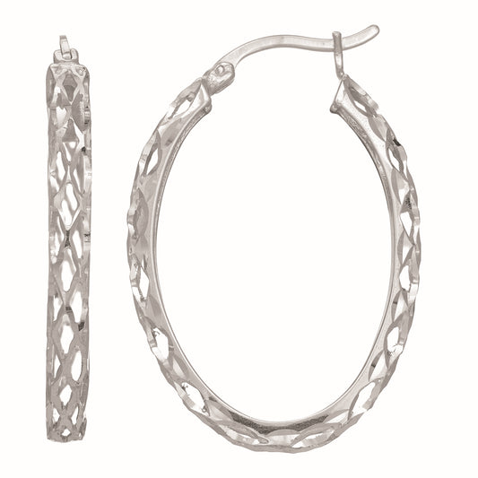 Royal Chain Silver Oval Birdcage Earring AGE553