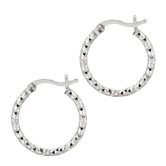 Royal Chain Silver 2x15MM Diamond Cut Earring AGE555