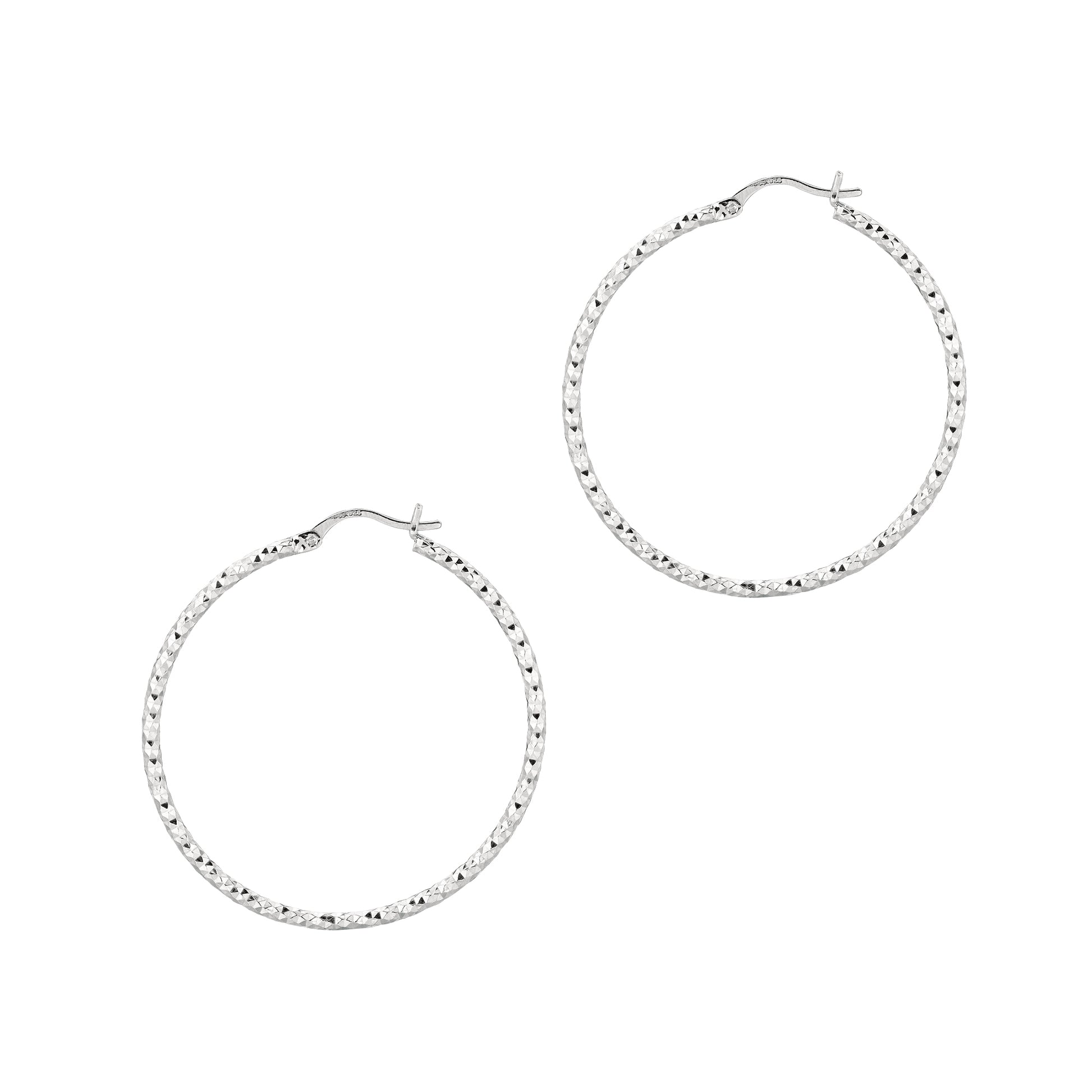 Royal Chain Silver 2x15MM Diamond Cut Earring AGE555