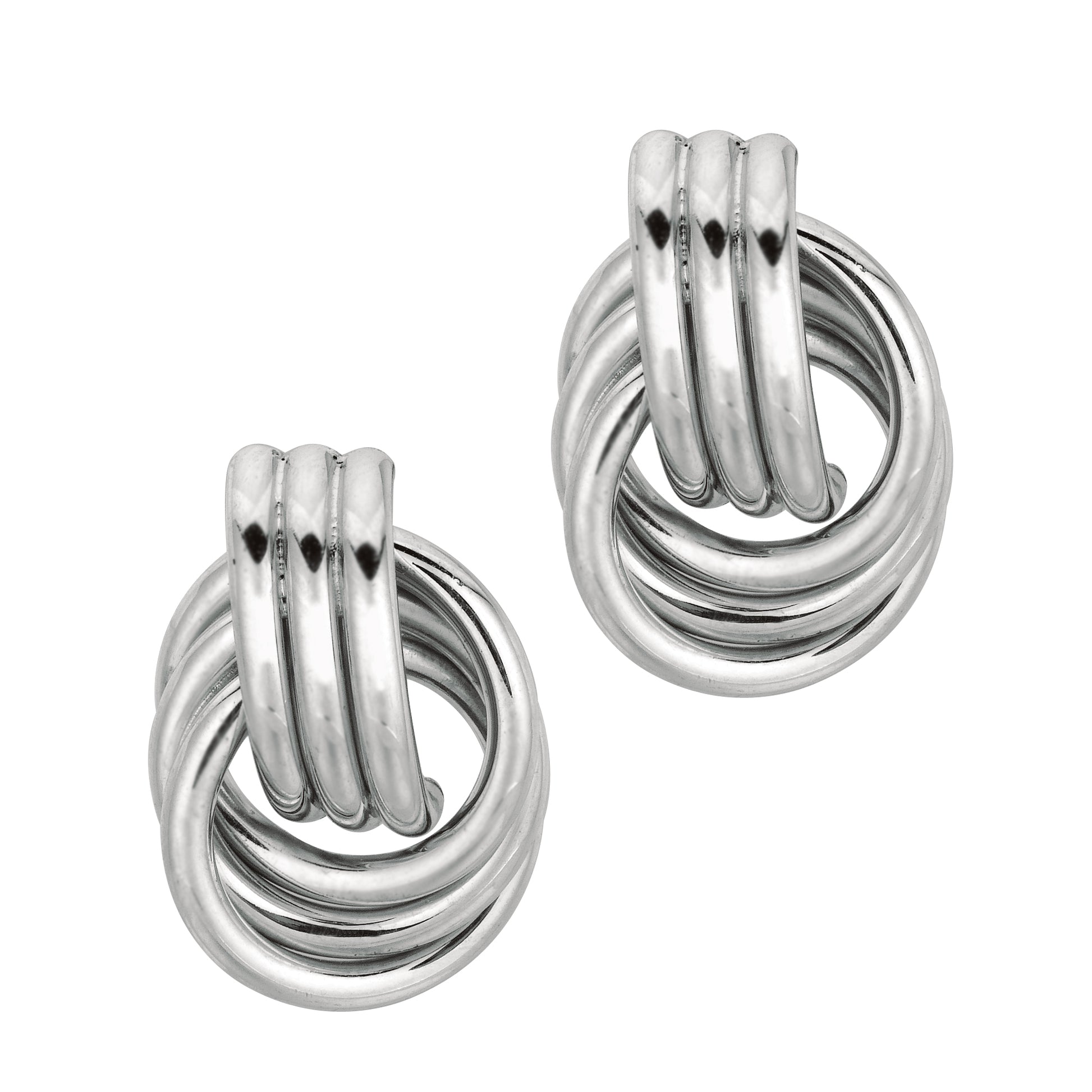 Royal Chain Silver Love Knot Huggie Earring AGE595