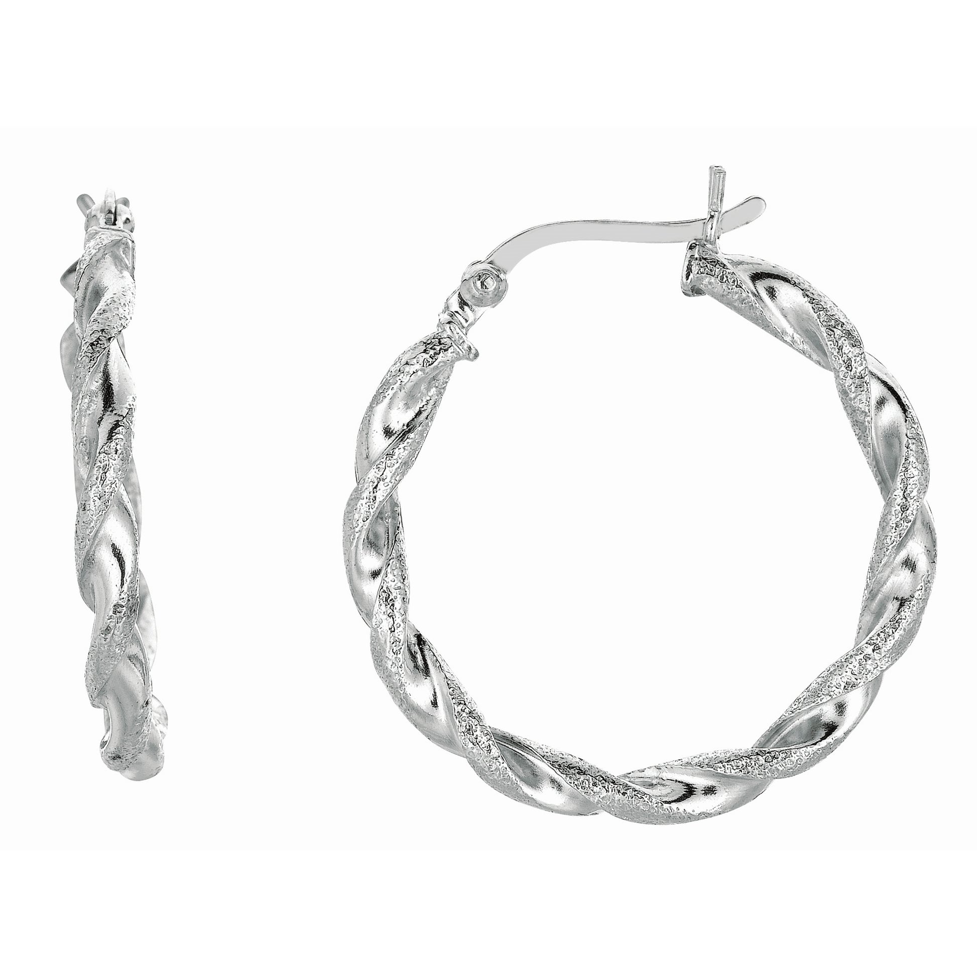 Royal Chain Silver Medium Puff Twist Earring AGE663