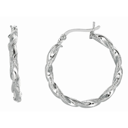 Royal Chain Silver Medium Puff Twist Earring AGE663