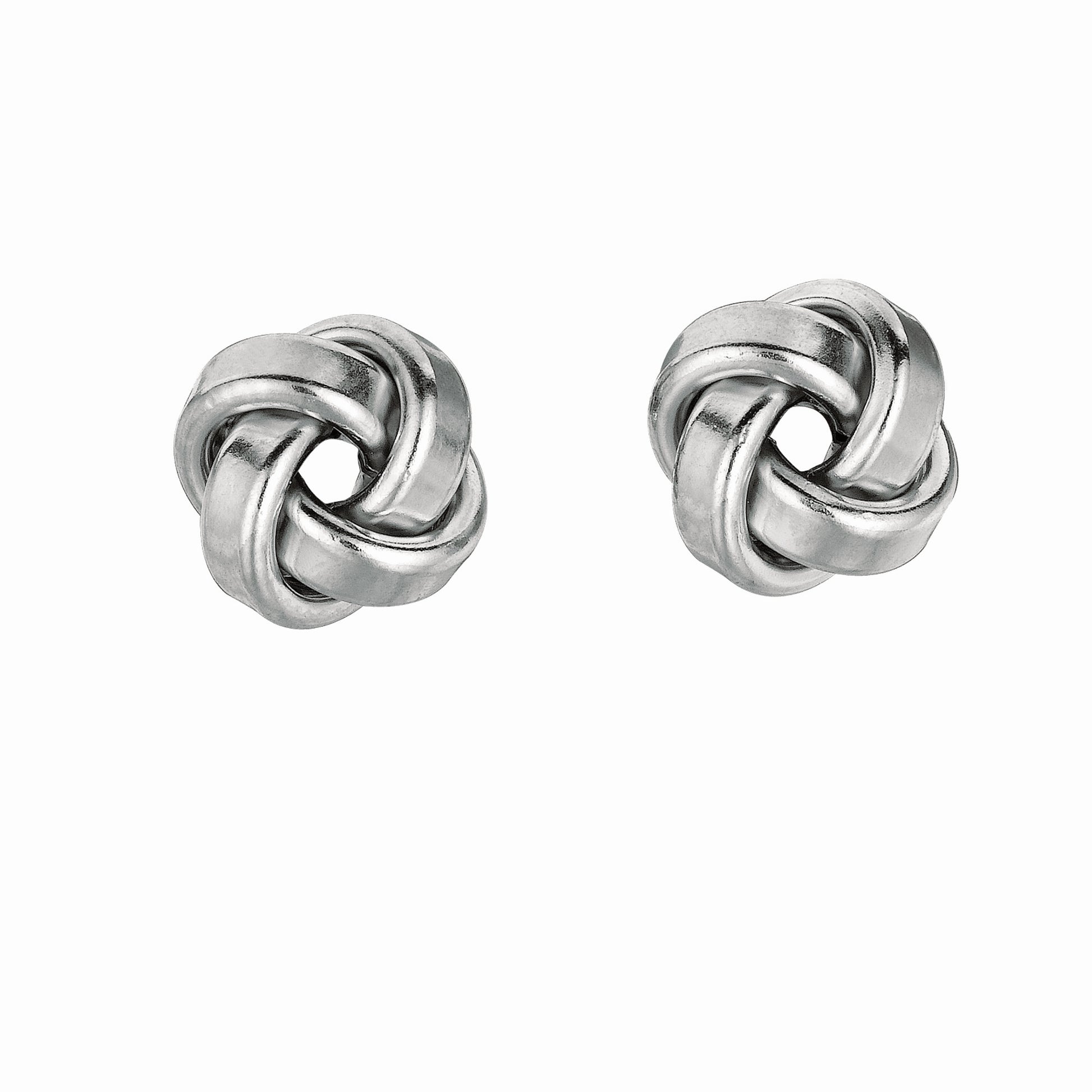 Royal Chain Silver Small Polished Love Knot Earring AGE789