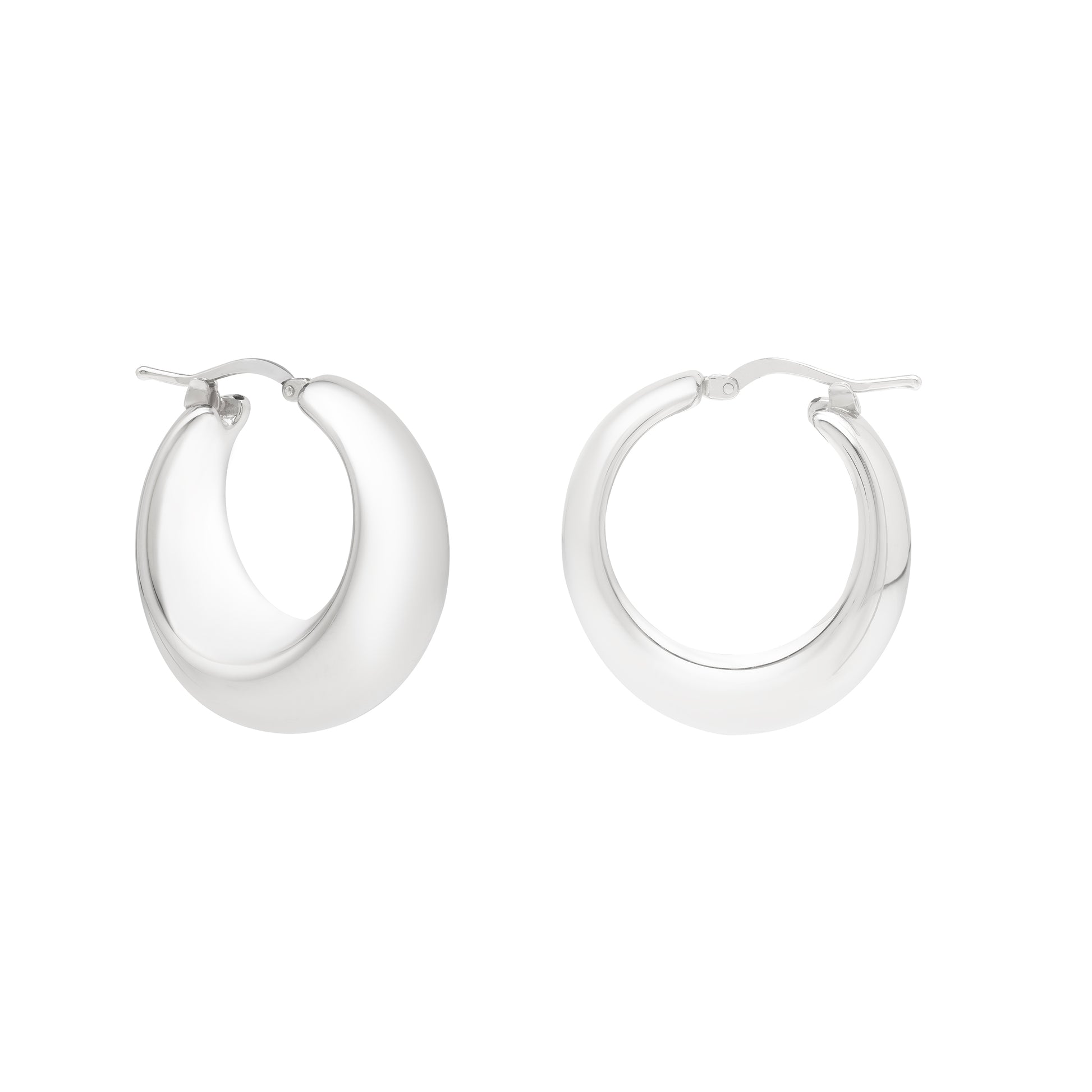 Royal Chain Silver Sculpted Hoops AGER14296