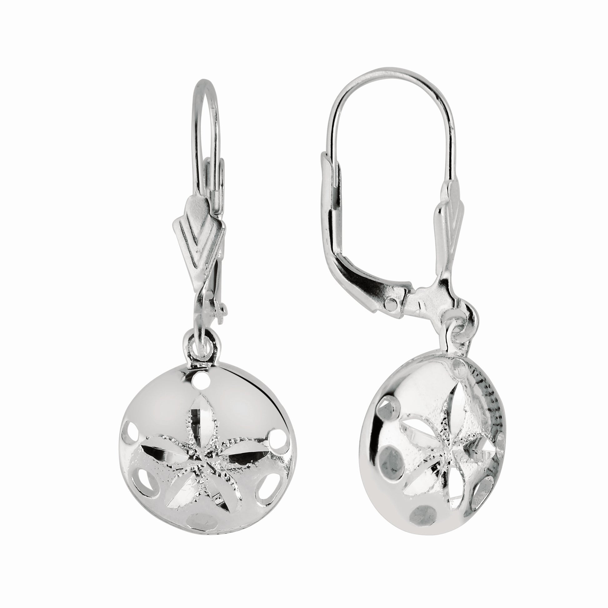 Royal Chain Silver Sand Dollar Dangle Earrings AGER501