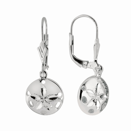 Royal Chain Silver Sand Dollar Dangle Earrings AGER501