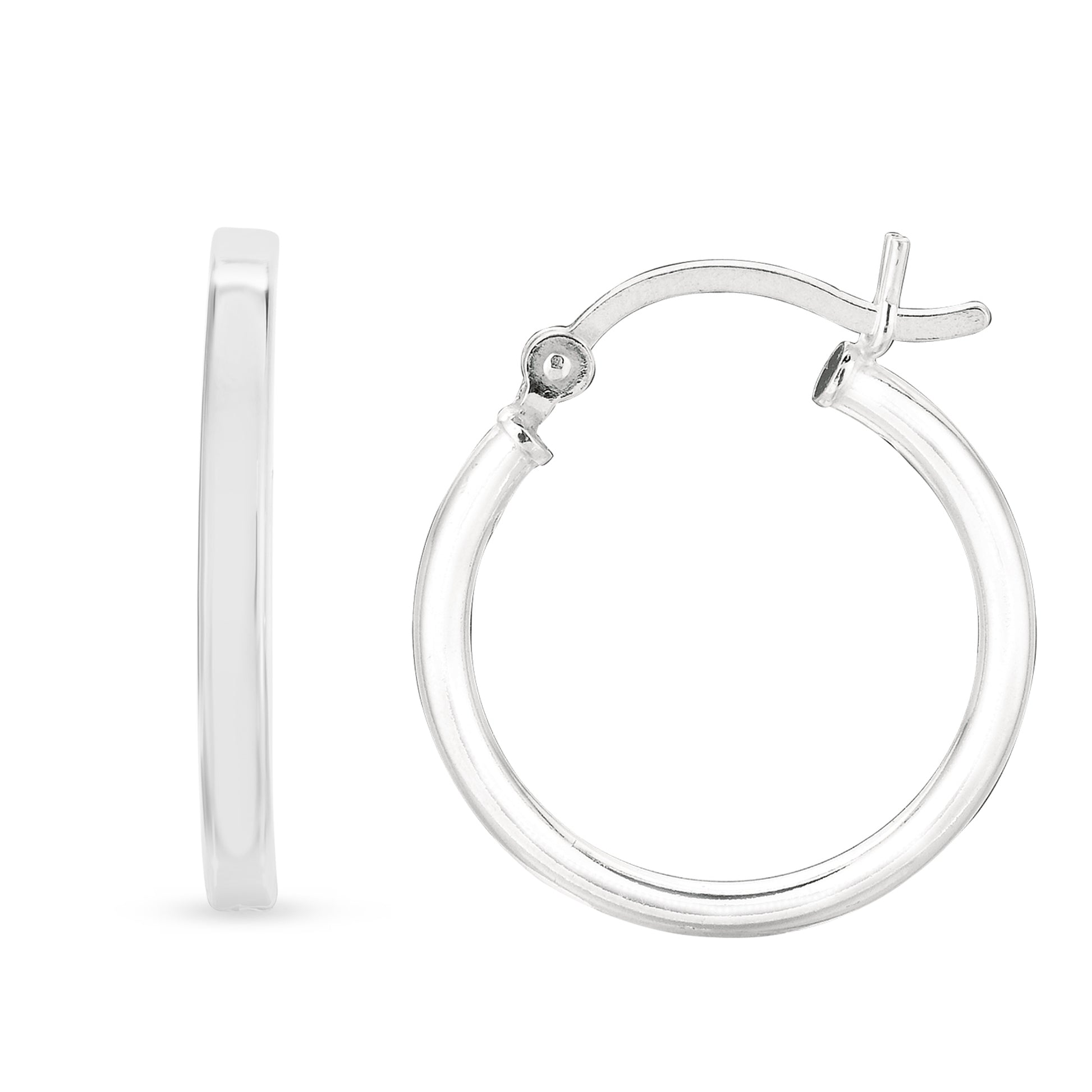 Royal Chain Silver 2x10mm Hoop Earring AGLT210