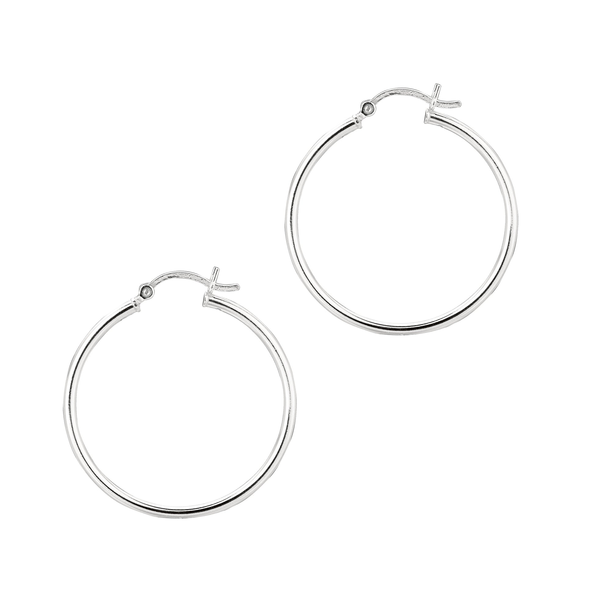 Royal Chain Silver 2x10mm Hoop Earring AGLT210
