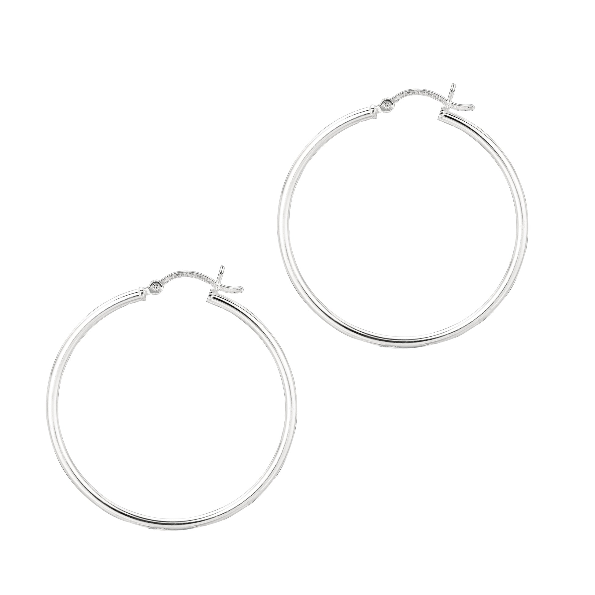 Royal Chain Silver 2x10mm Hoop Earring AGLT210