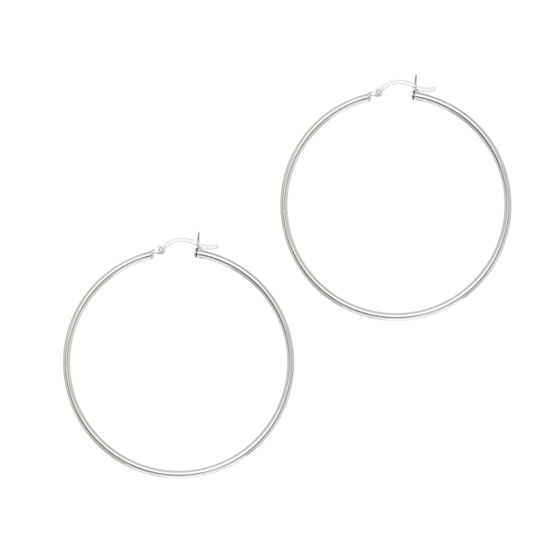 Royal Chain Silver 2x10mm Hoop Earring AGLT210
