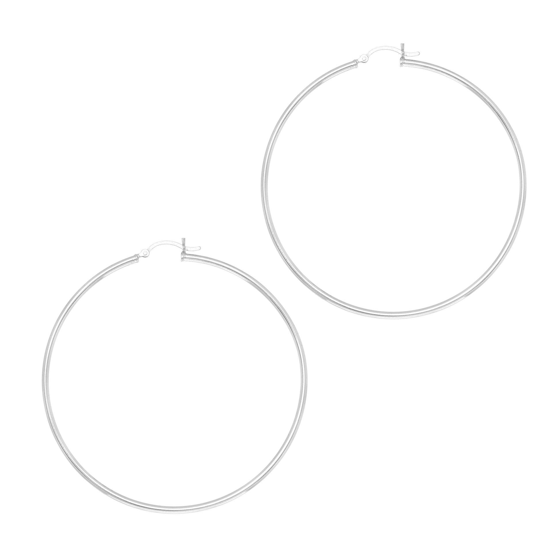 Royal Chain Silver 2x10mm Hoop Earring AGLT210