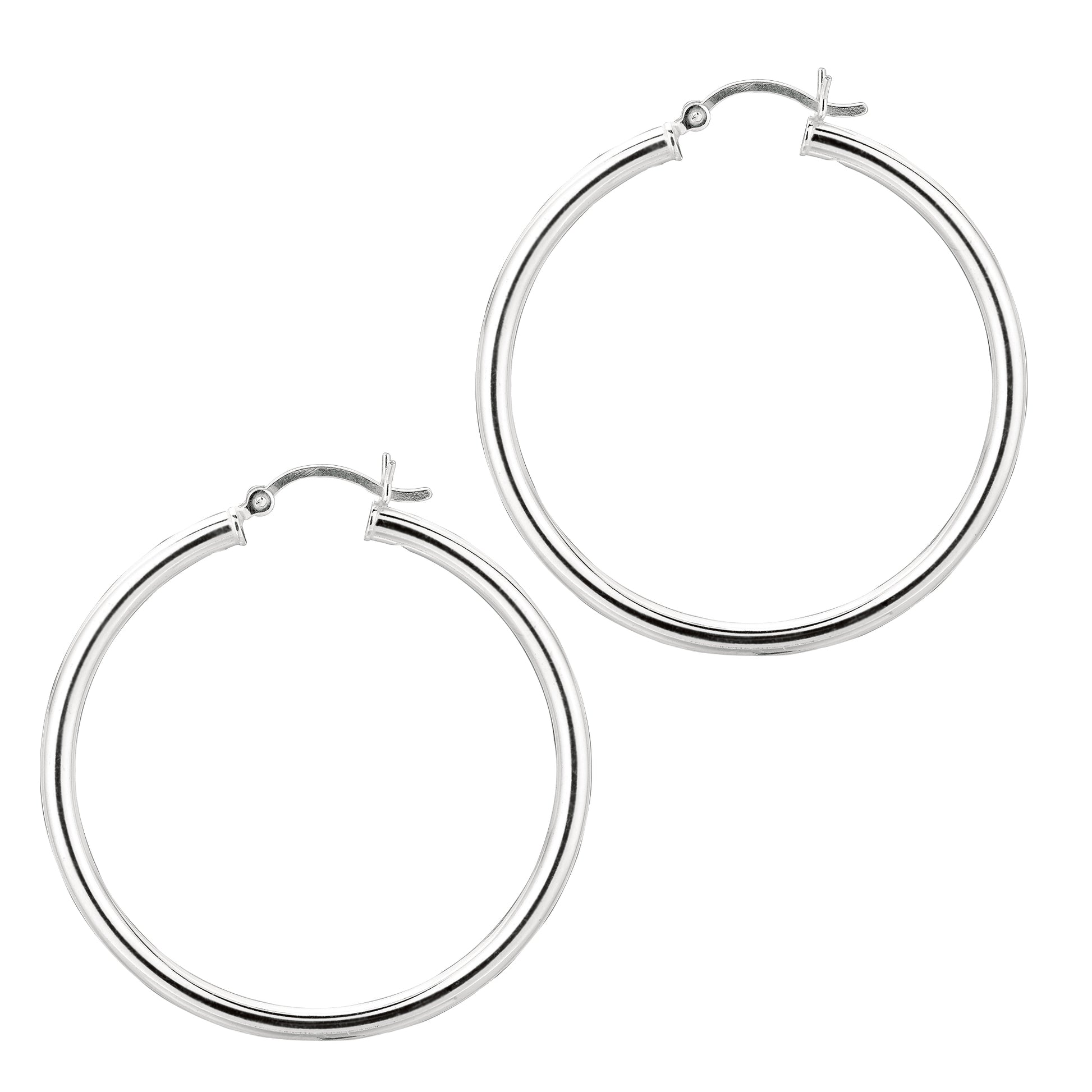 Royal Chain Silver 2x10mm Hoop Earring AGLT210