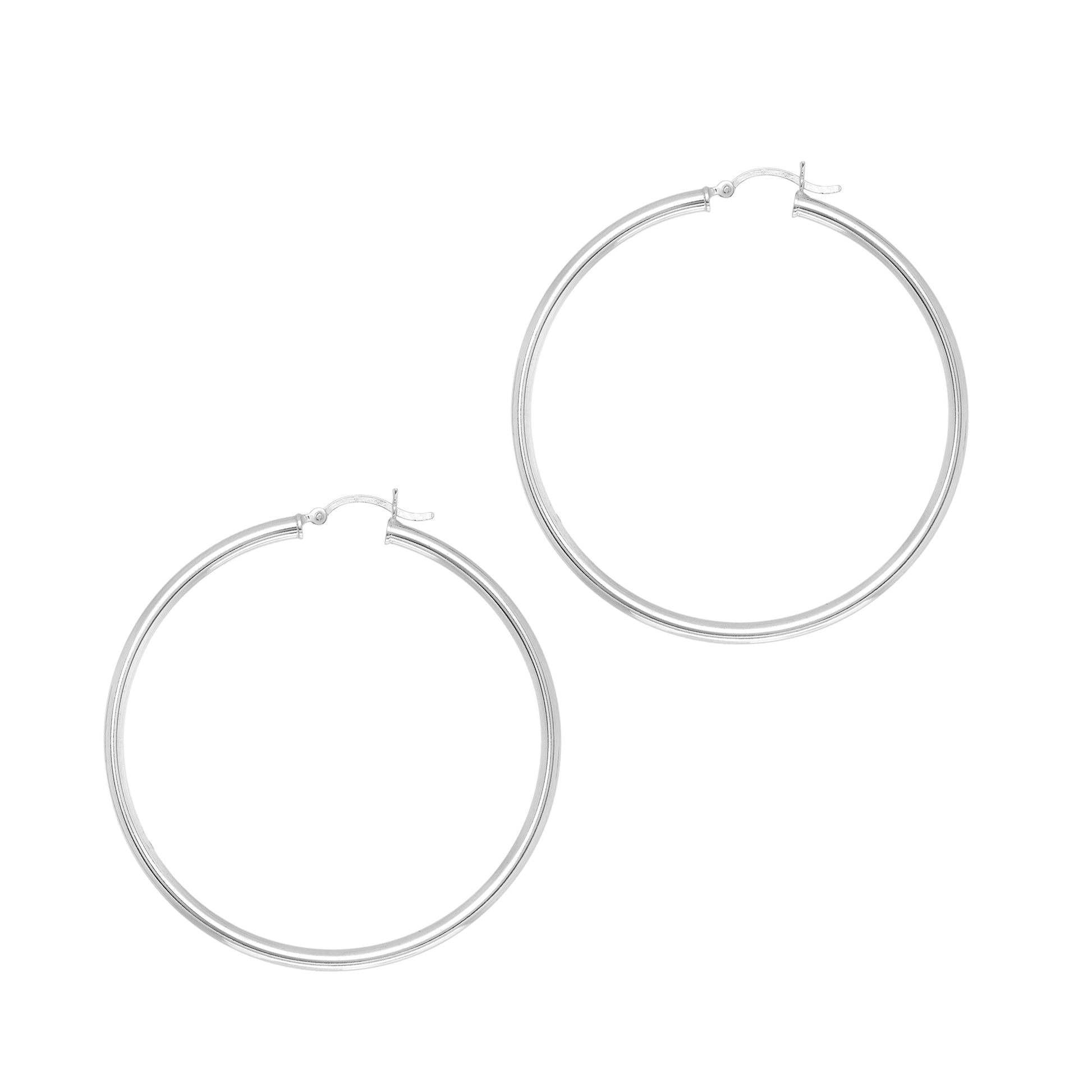 Royal Chain Silver 2x10mm Hoop Earring AGLT210