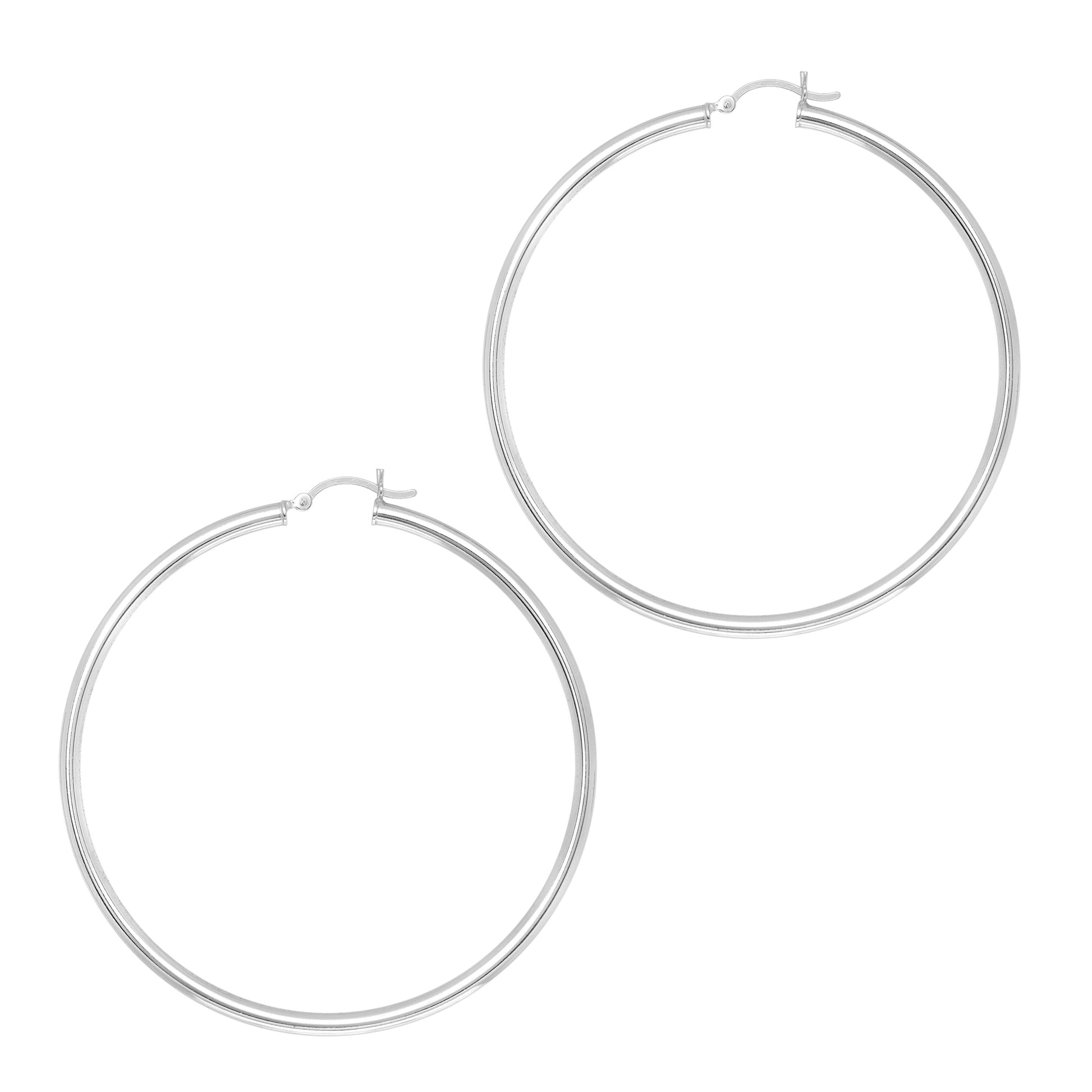 Royal Chain Silver 2x10mm Hoop Earring AGLT210