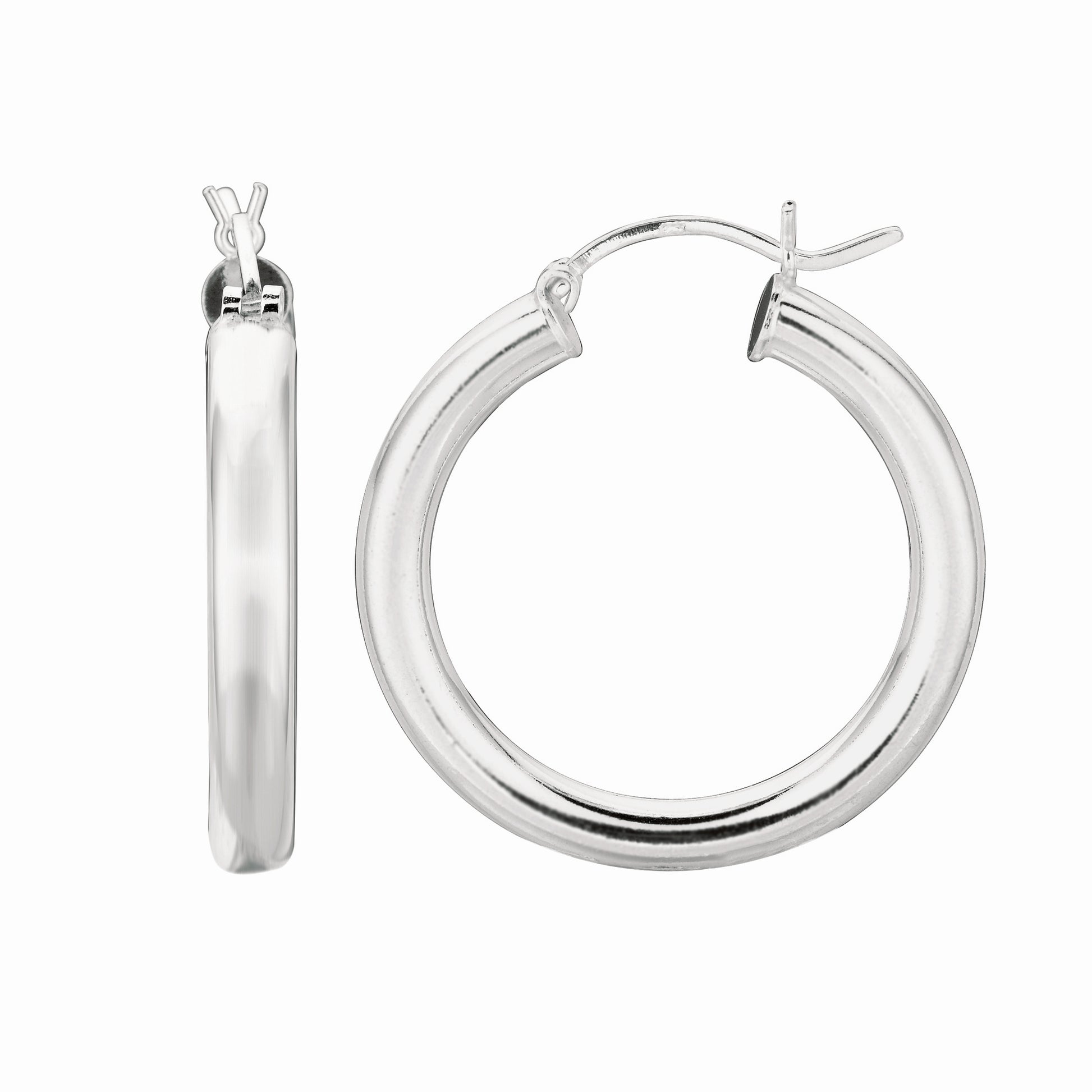 Royal Chain Silver 2x10mm Hoop Earring AGLT210