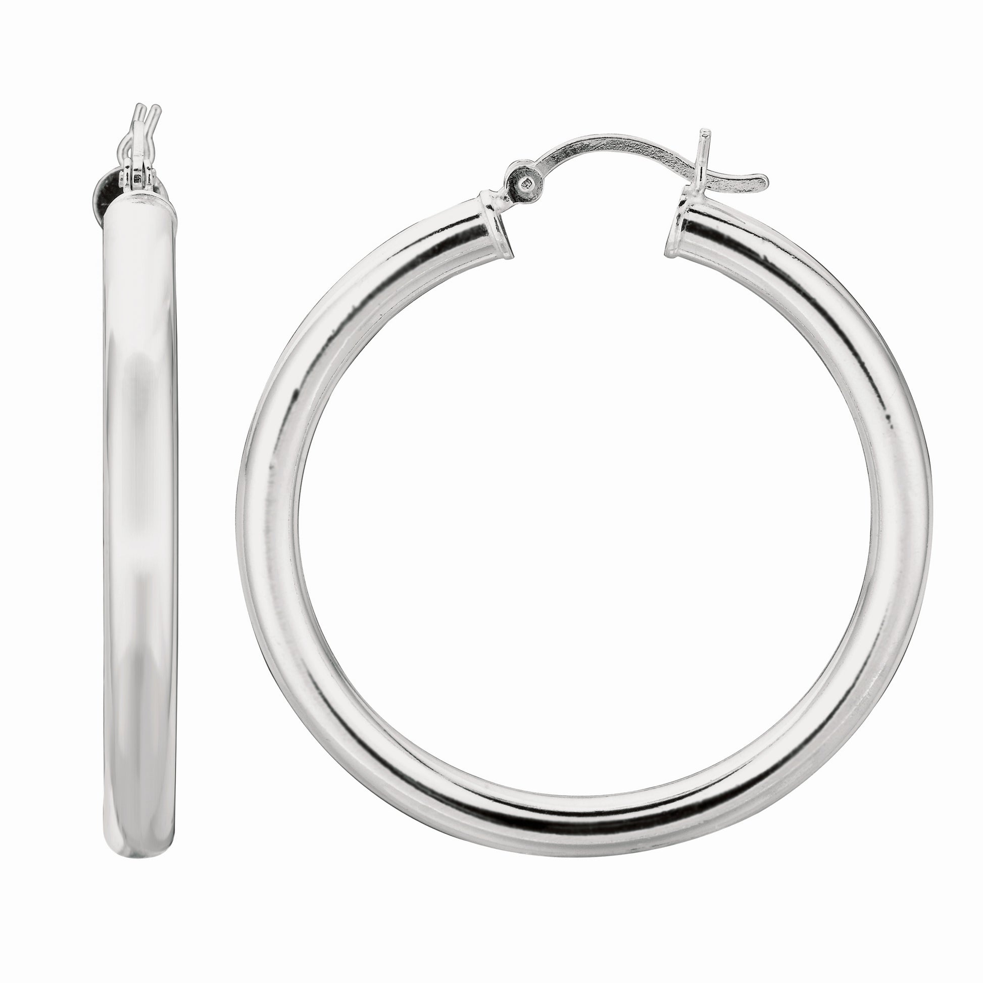 Royal Chain Silver 2x10mm Hoop Earring AGLT210