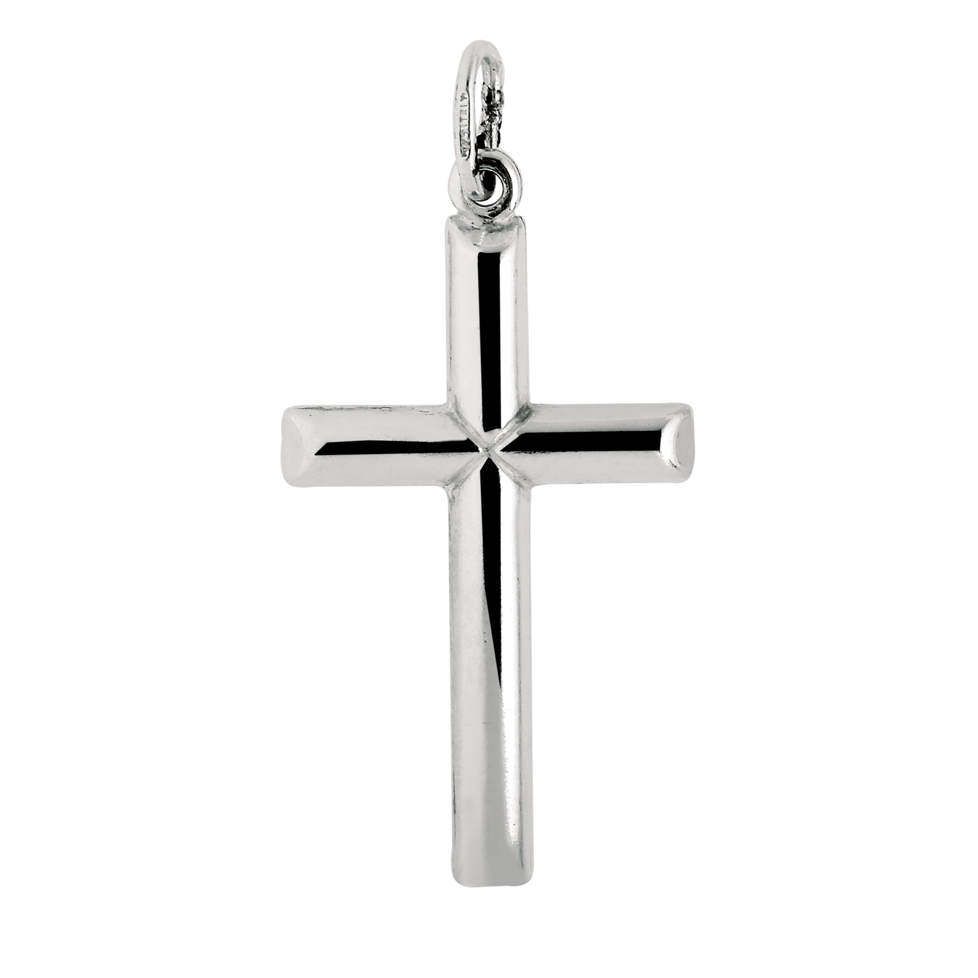 Royal Chain Silver Polished Cross Pendant  AGMD104