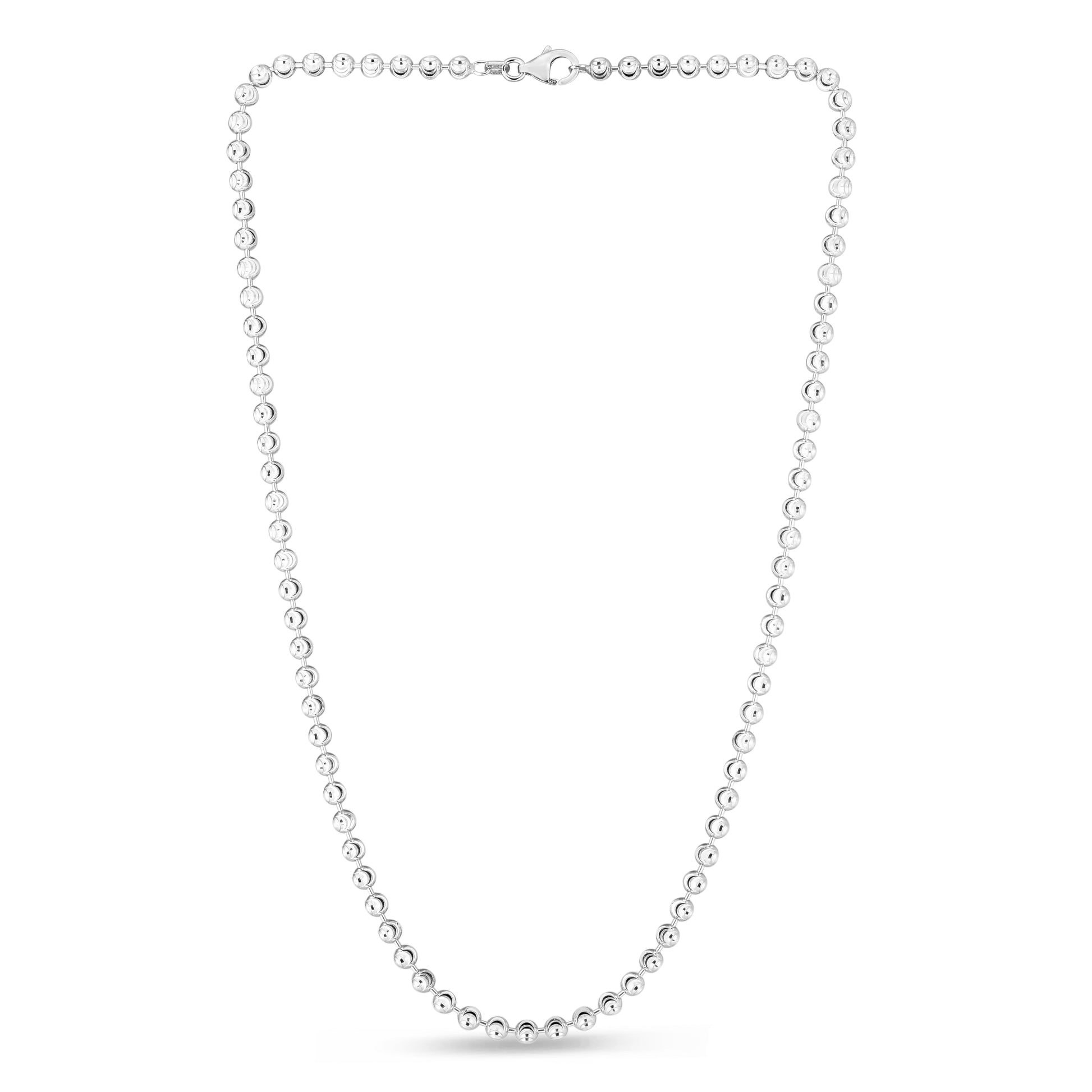 Royal Chain Sterling Silver 4mm Moon-cut Bead Chain AGMOON400