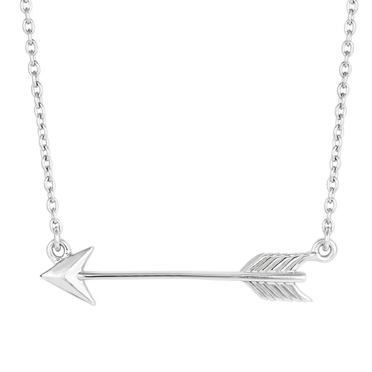 Royal Chain Silver Sideways Arrow Necklace AGN2881
