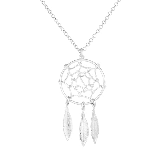 Royal Chain Silver Dream Catcher Necklace AGNCK2898