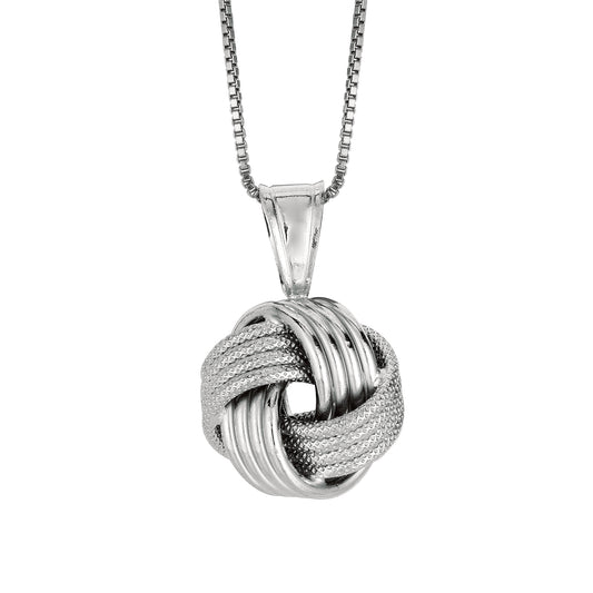 Royal Chain Silver Multirow Love Knot Necklace AGP465