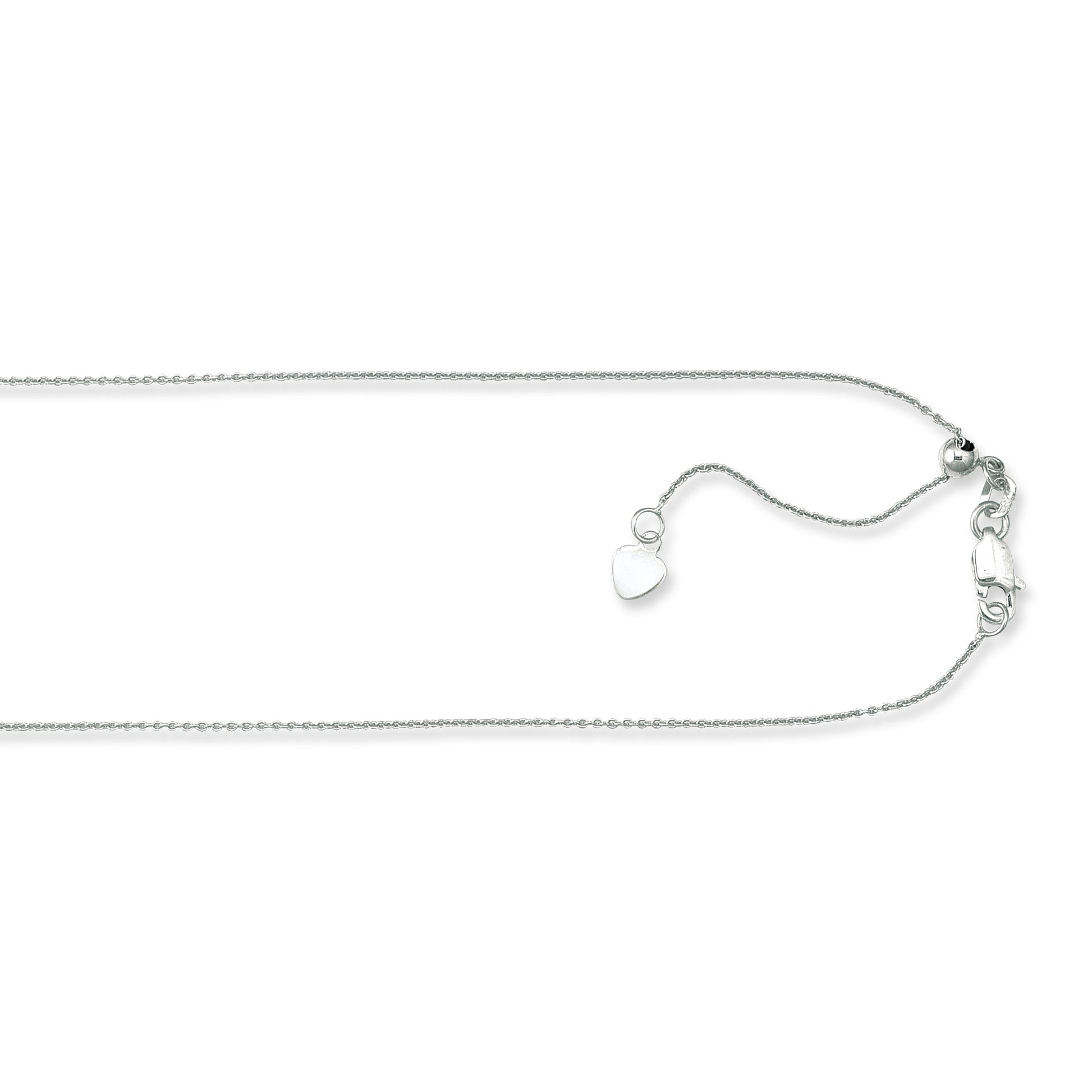 Royal Chain Silver 1.1mm Adjustable 30" Cable Chain AGRACAB030