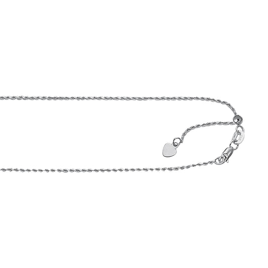 Royal Chain Silver 1mm Adjustable 30" Rope Chain AGRAROY025
