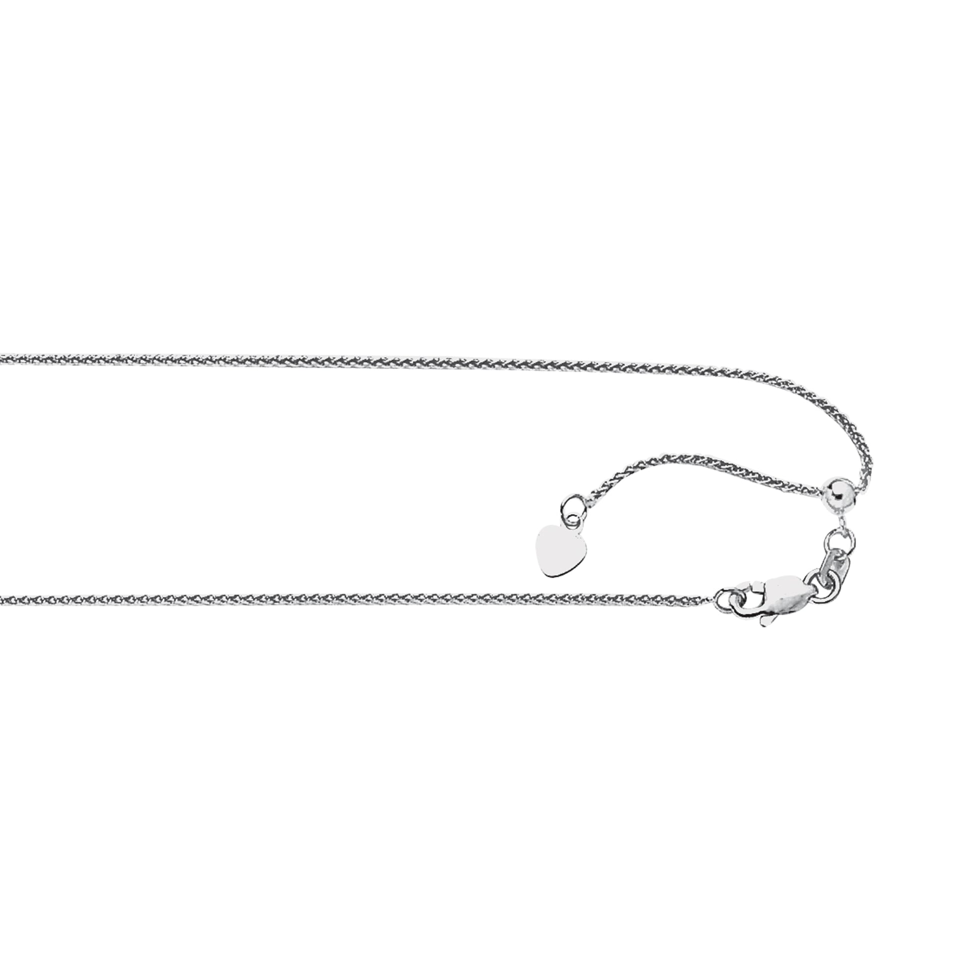 Royal Chain Silver 1.1mm Adjustable Wheat Chain AGRASP025