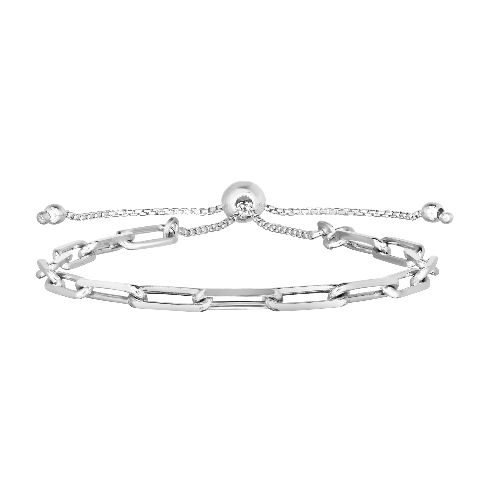 Royal Chain Silver 3.8mm Paperclip Link Friendship Bracelet  AGRC12640