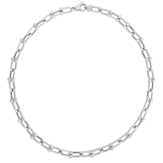 Royal Chain Silver Jax Link Bead Necklace AGRC14215
