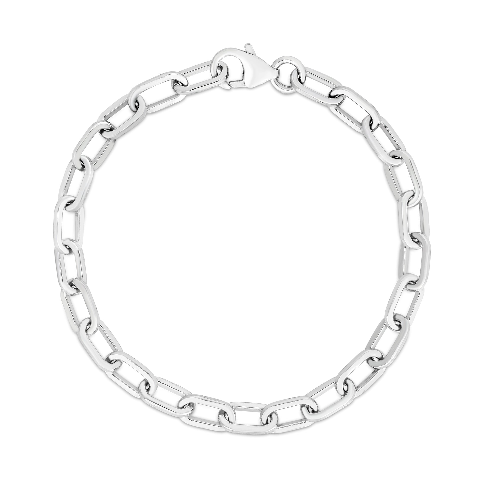 Royal Chain Silver Paperclip Chain Necklace AGRC14347