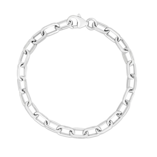 Royal Chain Silver Paperclip Chain Necklace AGRC14347