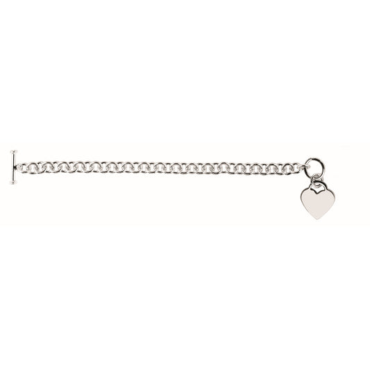 Royal Chain Silver Medium Heart Toggle AGRTG1001