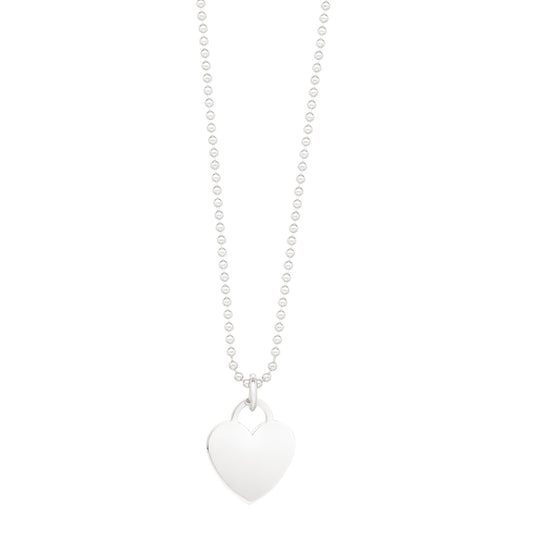 Royal Chain Silver Polished Heart Charm Necklace AGS5079