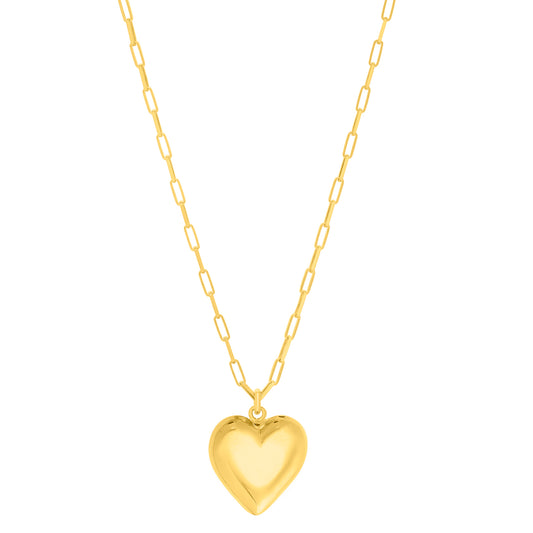 Royal Chain Silver Plated Puffed Heart Pendant Necklace AGYC17766