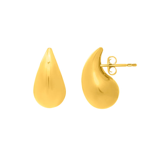 Royal Chain Silver Plated Puffed Teardrop Earring AGYE15952