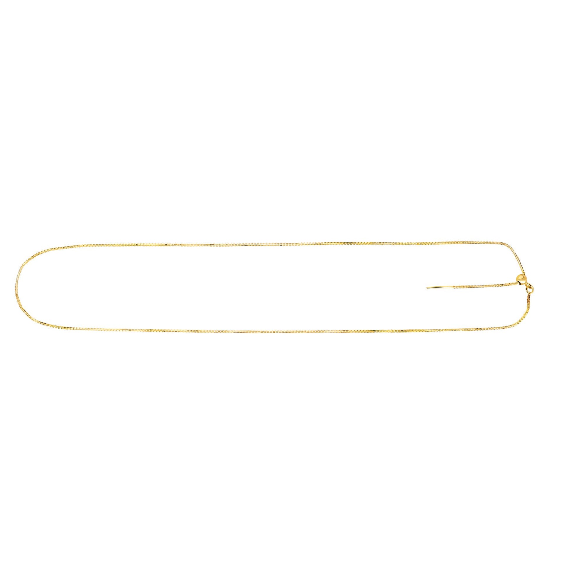 Royal Chain 14K Gold .95mm Endless Adjustable Concave Box Chain AJBOX063