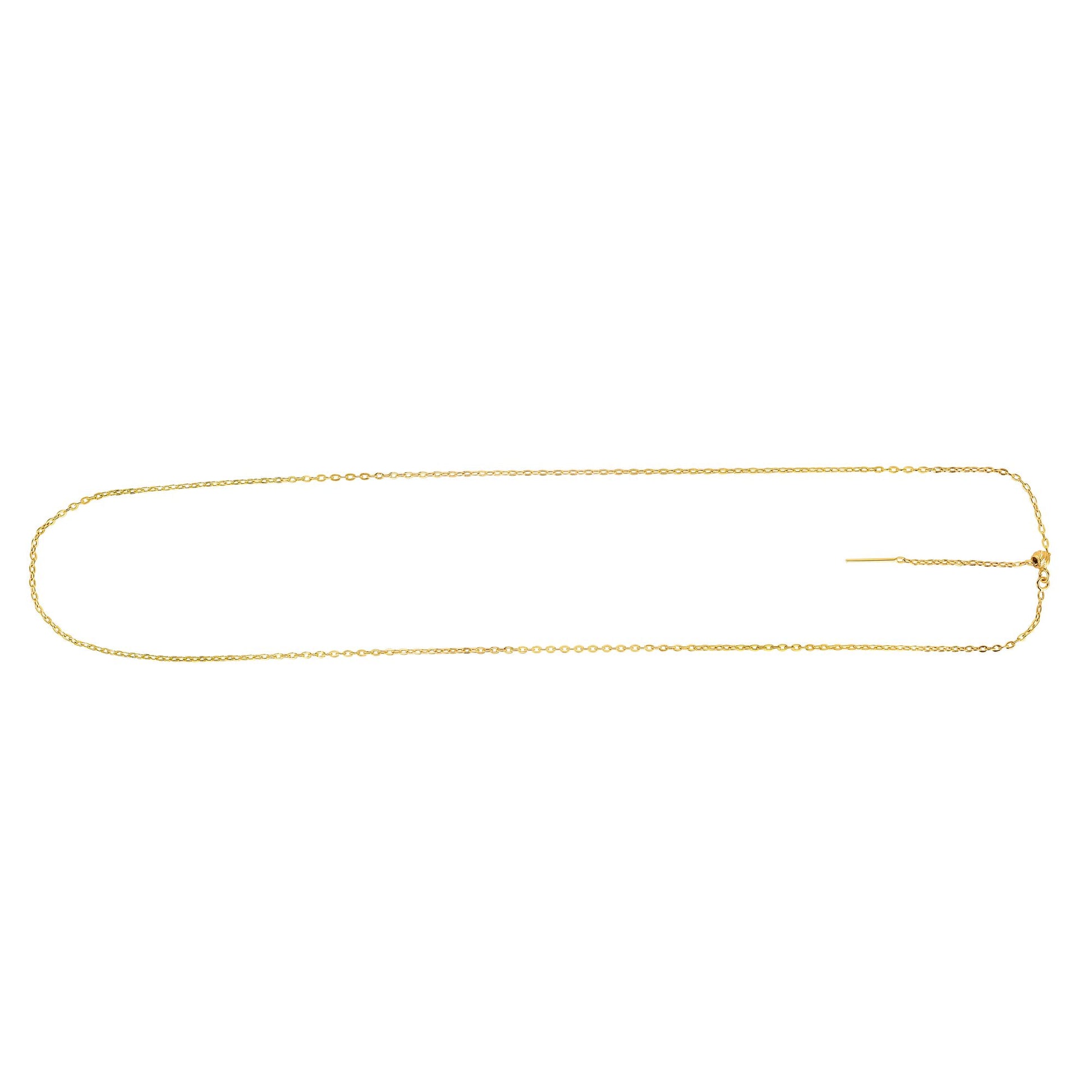 Royal Chain 14K Gold 1.7mm Endless Adjustable Flat Cable Chain AJOCAB040
