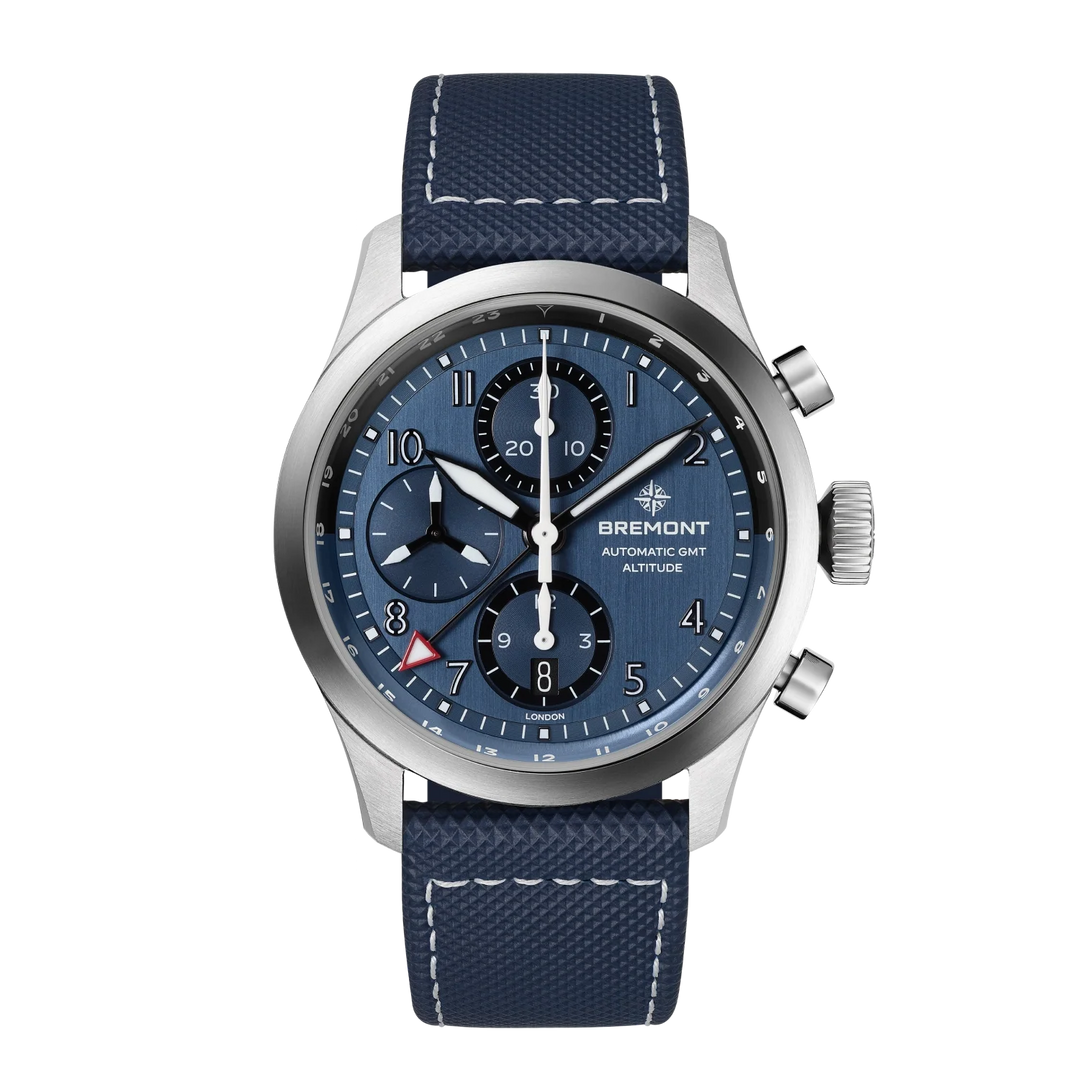 Bremont Altitude 42mm Chronograph GMT Blue Dial Leather Strap ALT42-CHR-G-SS-BL-L-S