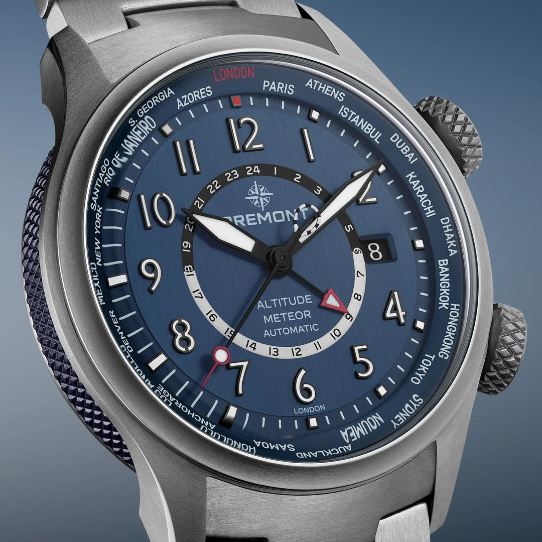 Bremont Altitude MB Meteor Time Zones Blue Dial Bracelet ALT42-MT-Z-TI-BLBL-B
