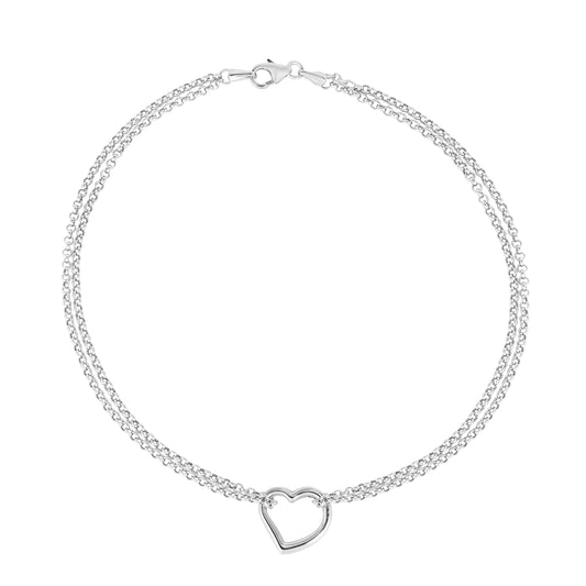 Royal Chain 14K Gold Open Heart Anklet ANK12