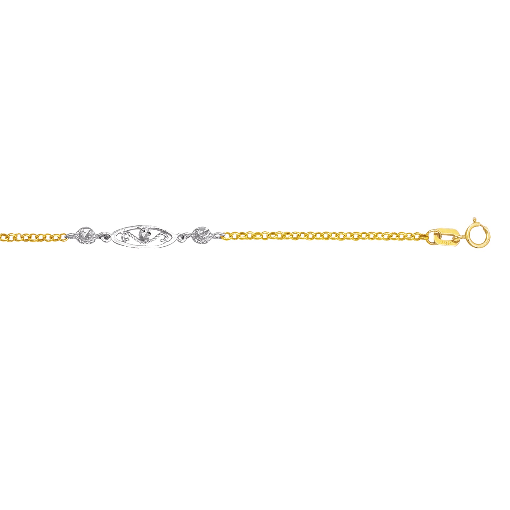 Royal Chain 14K Two-tone Gold Anklet ANK180