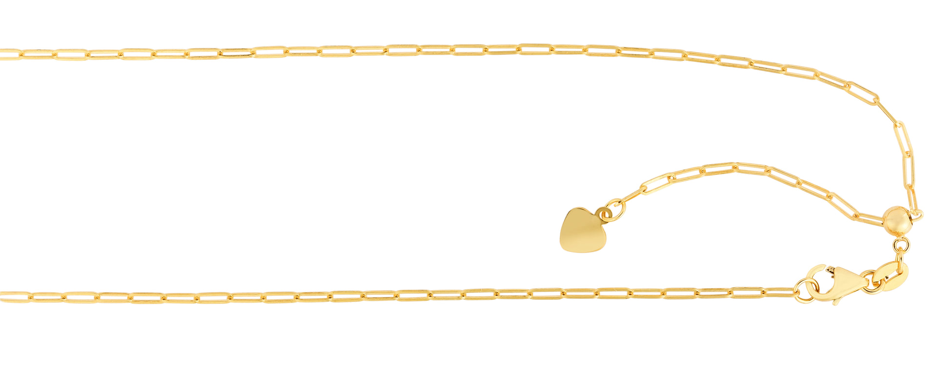Royal Chain 14K Gold 1.5mm Adjustable Paperclip Chain APCLIP035
