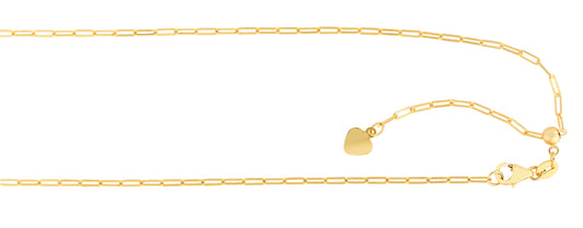Royal Chain 14K Gold 1.5mm Adjustable Paperclip Chain APCLIP035
