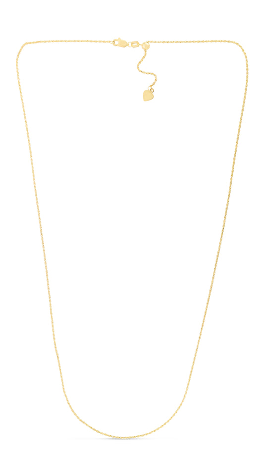 Royal Chain 14K Gold 0.95mm Adjustable Rope Chain AROY1