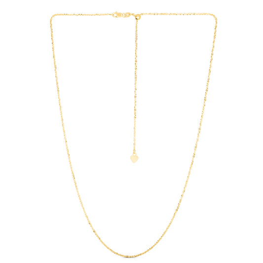 Royal Chain 14K Gold 1.2mm Adjustable Sparkle Chain ASC025