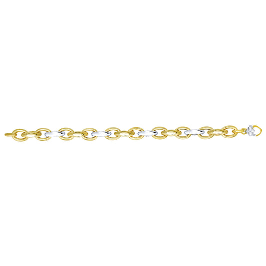 Royal Chain 14K Two-tone Gold Alternating Three Plus One Heritage Link AUF1022