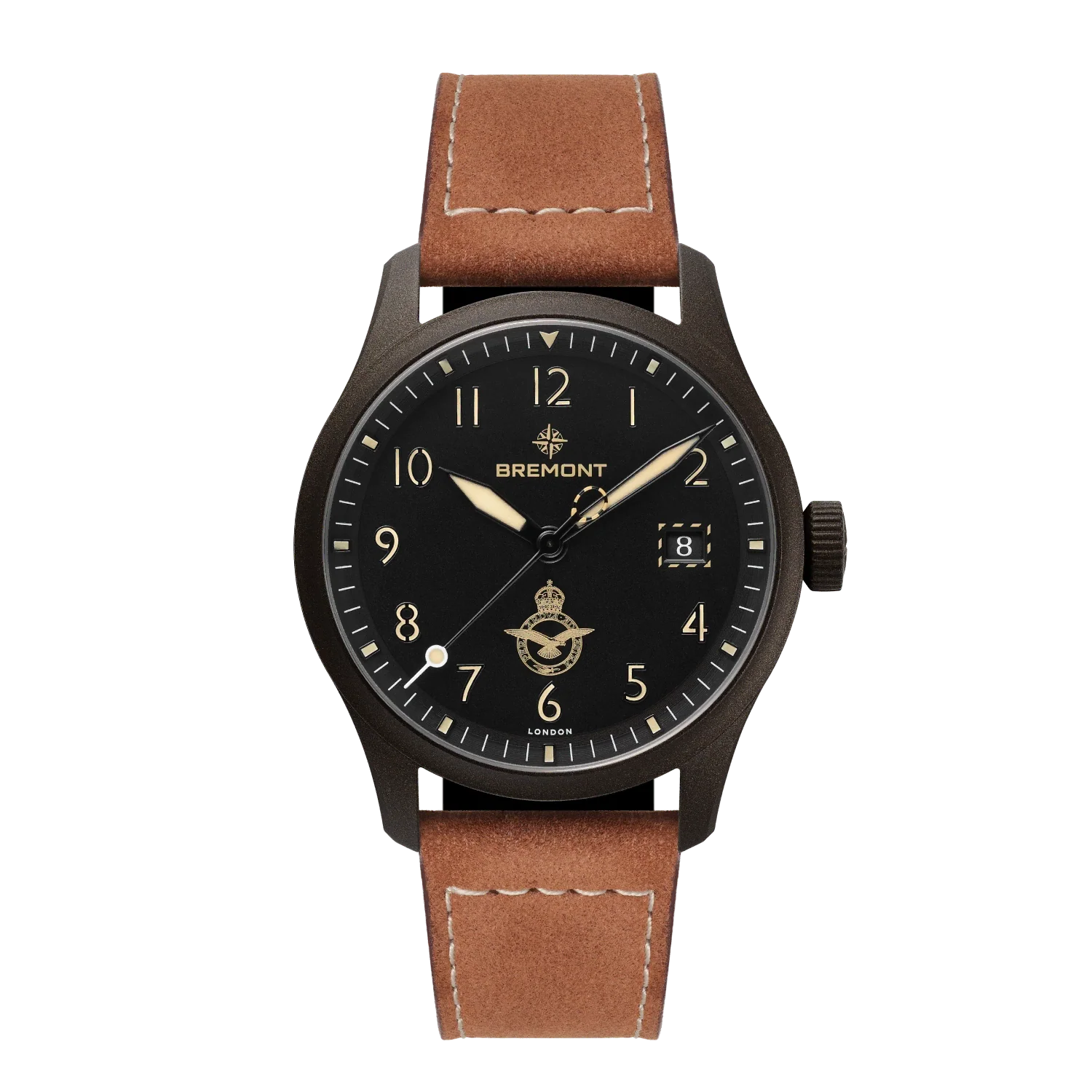 Bremont HMAF Altitude 39mm Date Leather Strap ALT39-DT-SSBC-HMAF-L-S