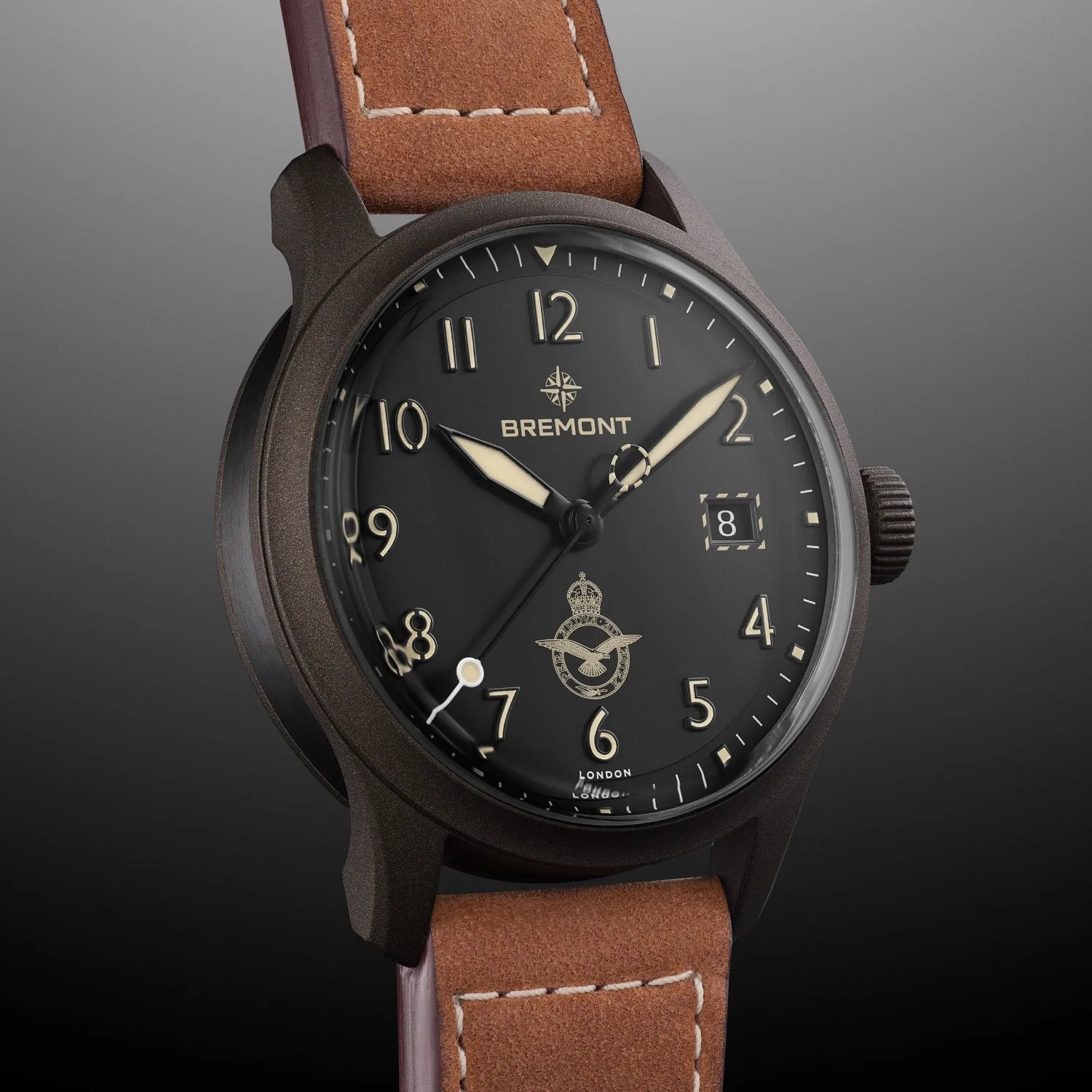 Bremont HMAF Altitude 39mm Date Leather Strap ALT39-DT-SSBC-HMAF-L-S
